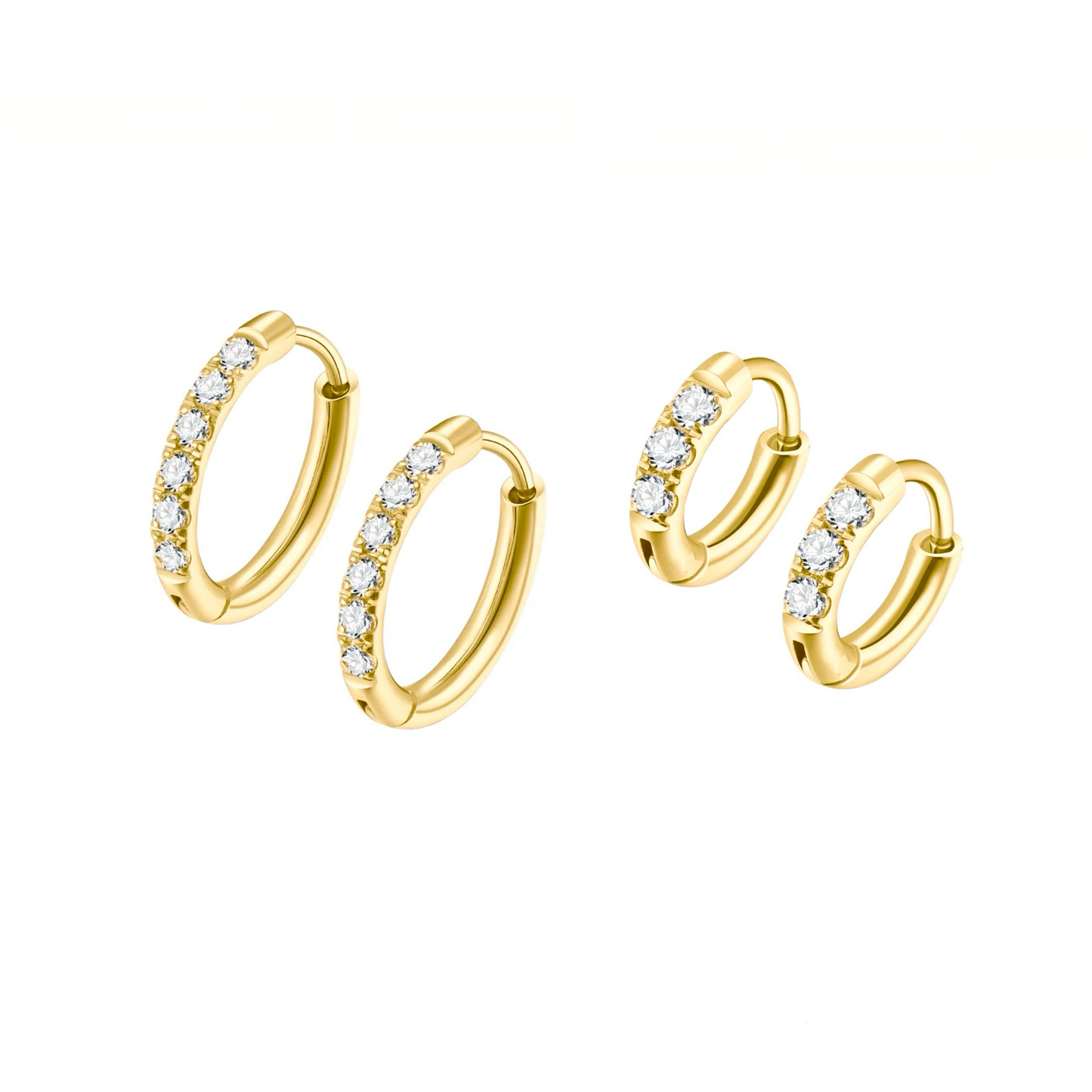 Classic + Mini Huggie Stack - Gold