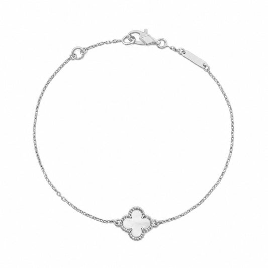 Camille Bracelet - Silver + White