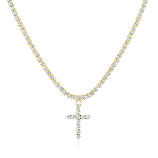 Evie Tennis Necklace - Gold