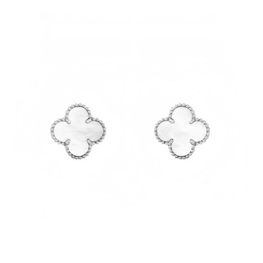 Camilla Studs - Silver + White