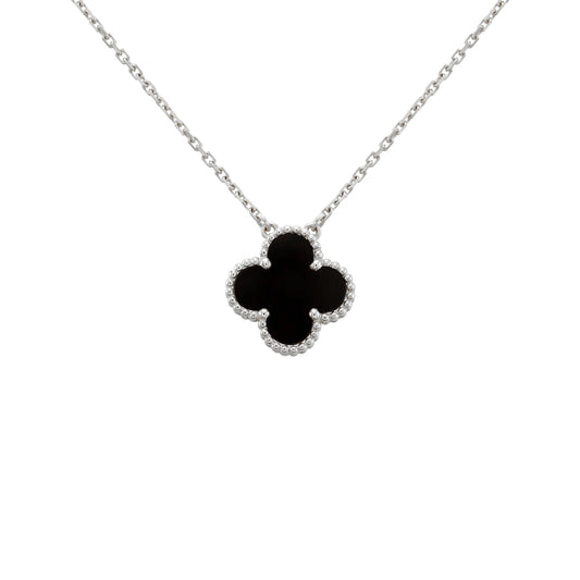 Camilla Necklace - Silver + Black