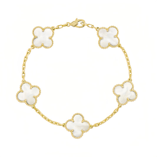 Camilla Bracelet - Gold + White