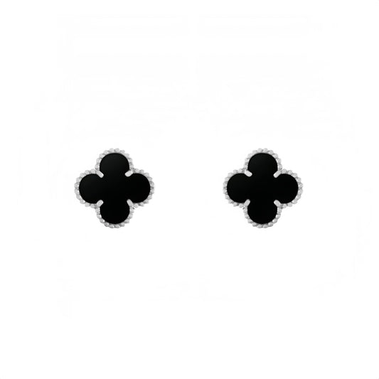 Camilla Studs - Silver + Black