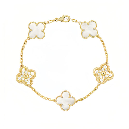Camilla Diamond Bracelet - Gold + White