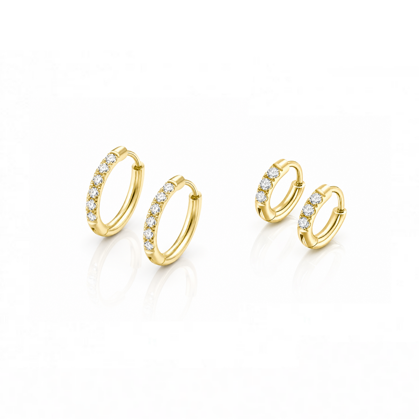 Classic + Mini Huggie Stack - Gold