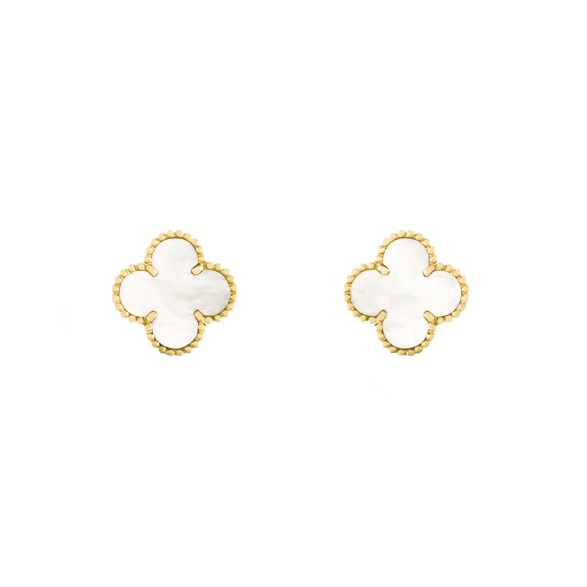 Camilla Studs - Gold + White
