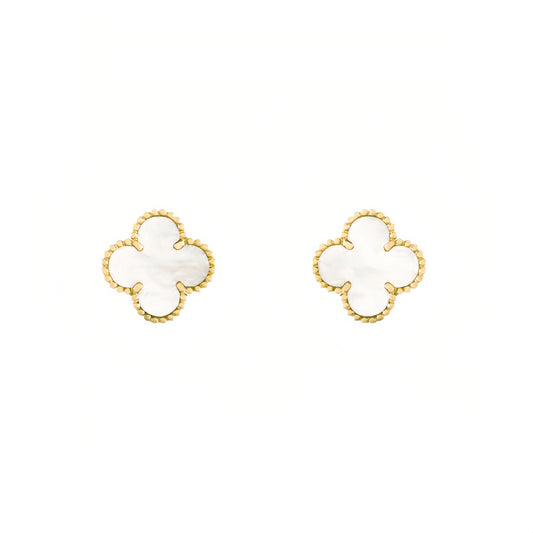 Camilla Studs - Gold + White
