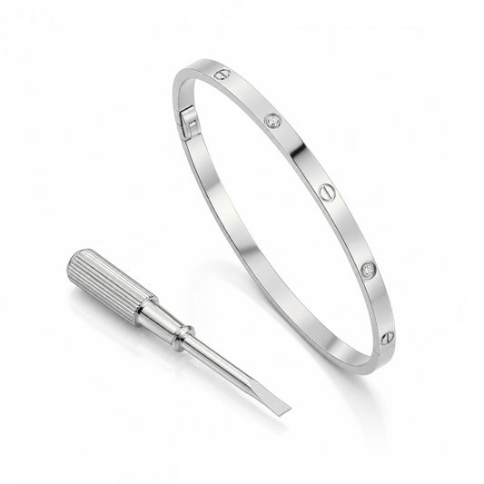 Mini Cely Bracelet - Silver + 4 Diamond
